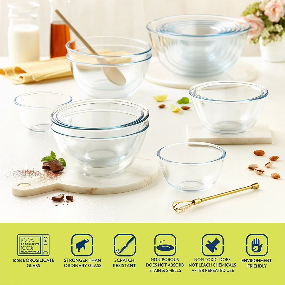Mixing & Serving Glass Bowl Set of 3