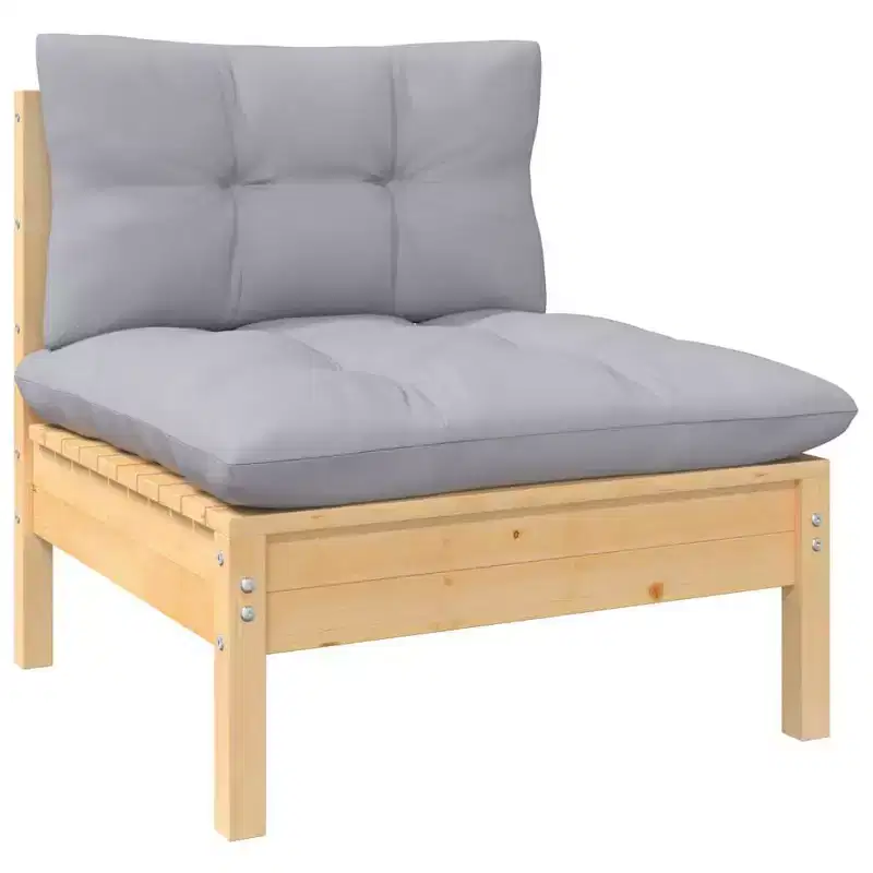 vidaXL Modular Patio Lounge Set with Cushions and Solid Pinewood