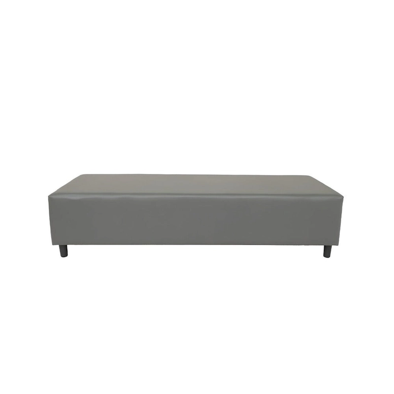 HomeRoots 72 Gray and Black Upholstered Genuine Leather Bench - 72
