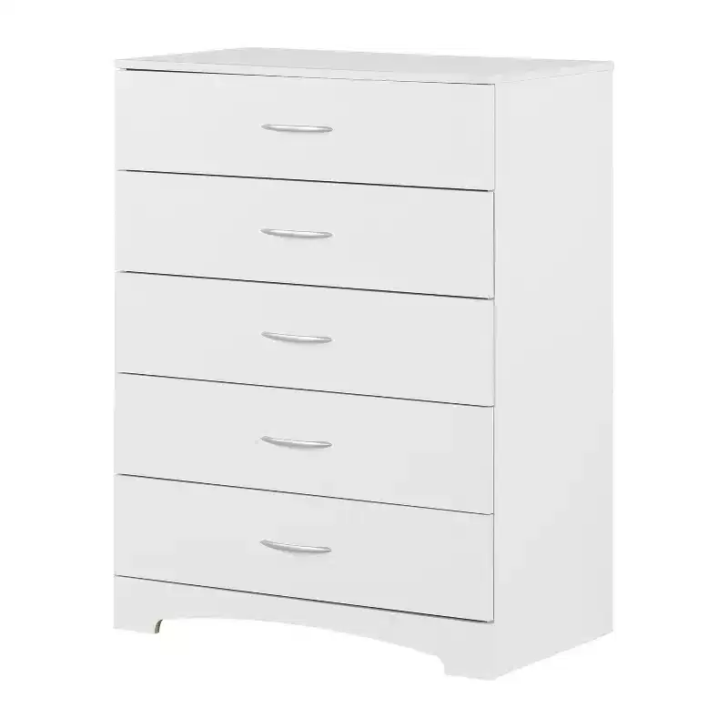 5 Drawer Vertical Dresser Chest - White