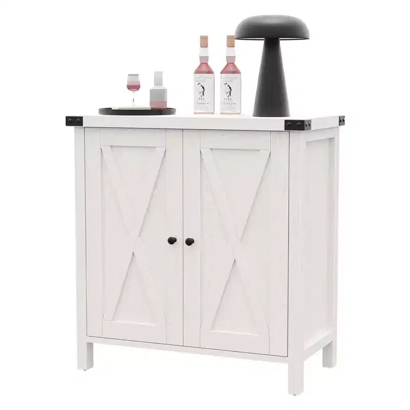 Adjustable Shelf and 2 Barn Doors,Farmhouse Sideboard Buffet Cabinet, for Living Room, Dining Room American