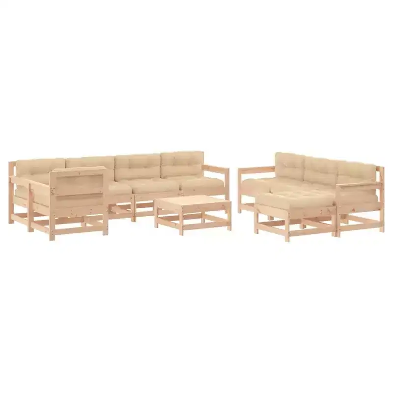 vidaXL Patio Lounge Set with Cushions Outdoor Conversation Set Solid Wood