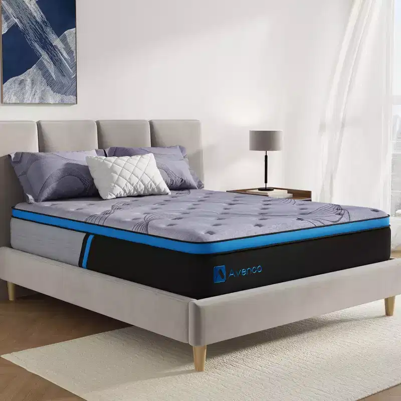 Avenco 10 inch Medium Firm Hybrid Memory Foam/Coil Blend Mattress in a Box