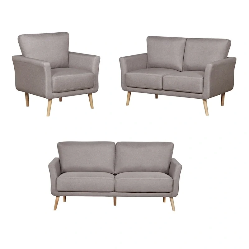 Linen Fabric Sofa, Loveseat and Chair Living Room