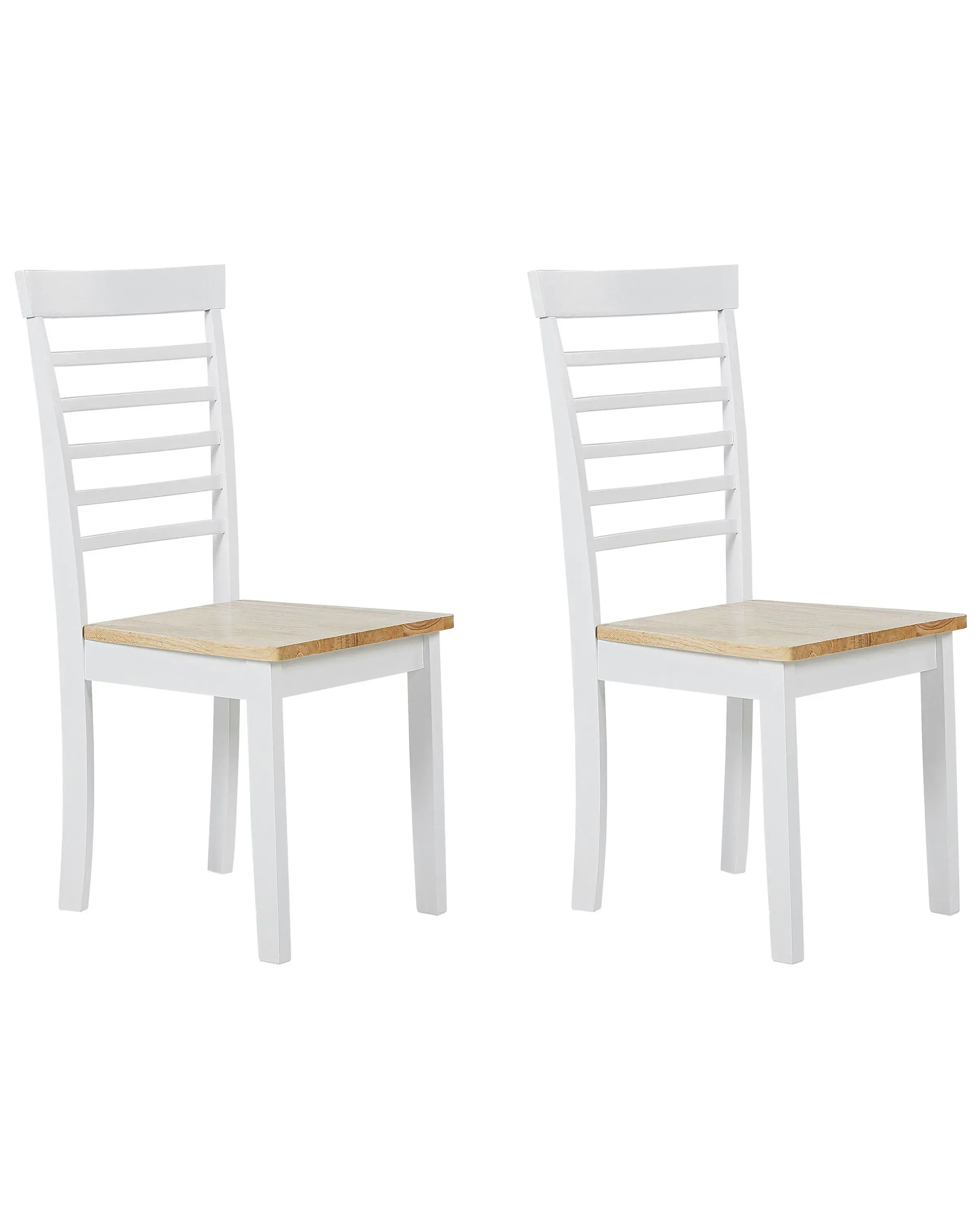 Set di 2 sedie da pranzo Legno Bianco