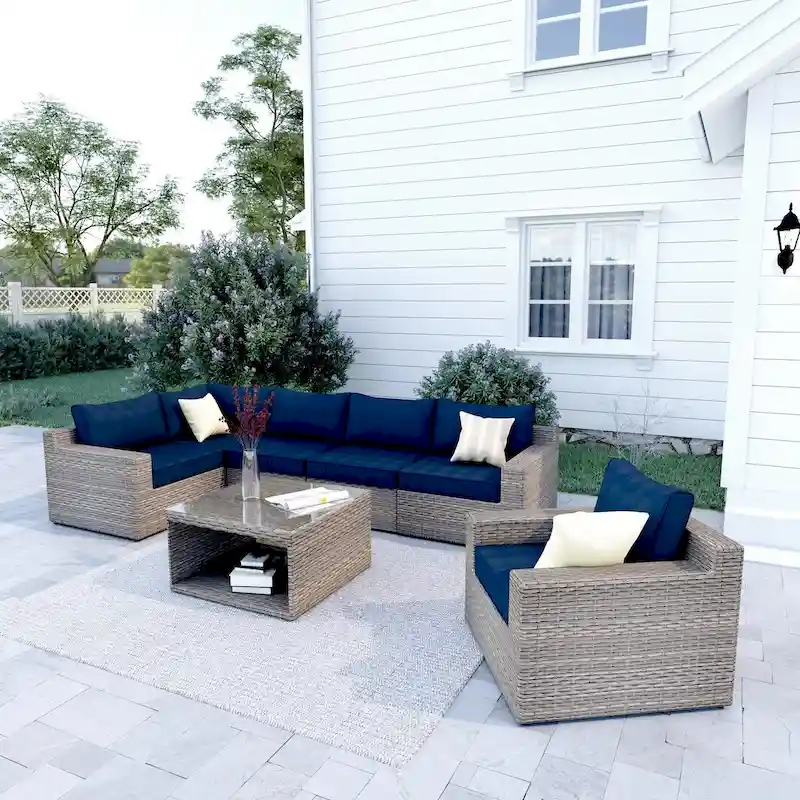 Ventura 7-Piece Rattan Multi-Chair Seating Group