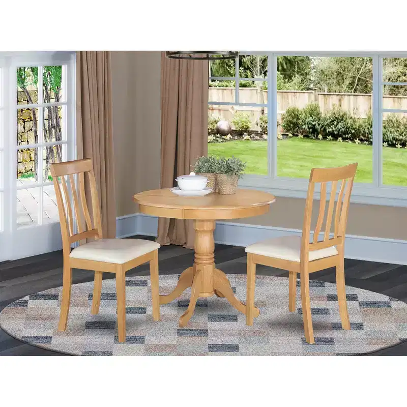 HomeStockKitchen Dining Table Set with 2 Chairs - Modern Black Finish