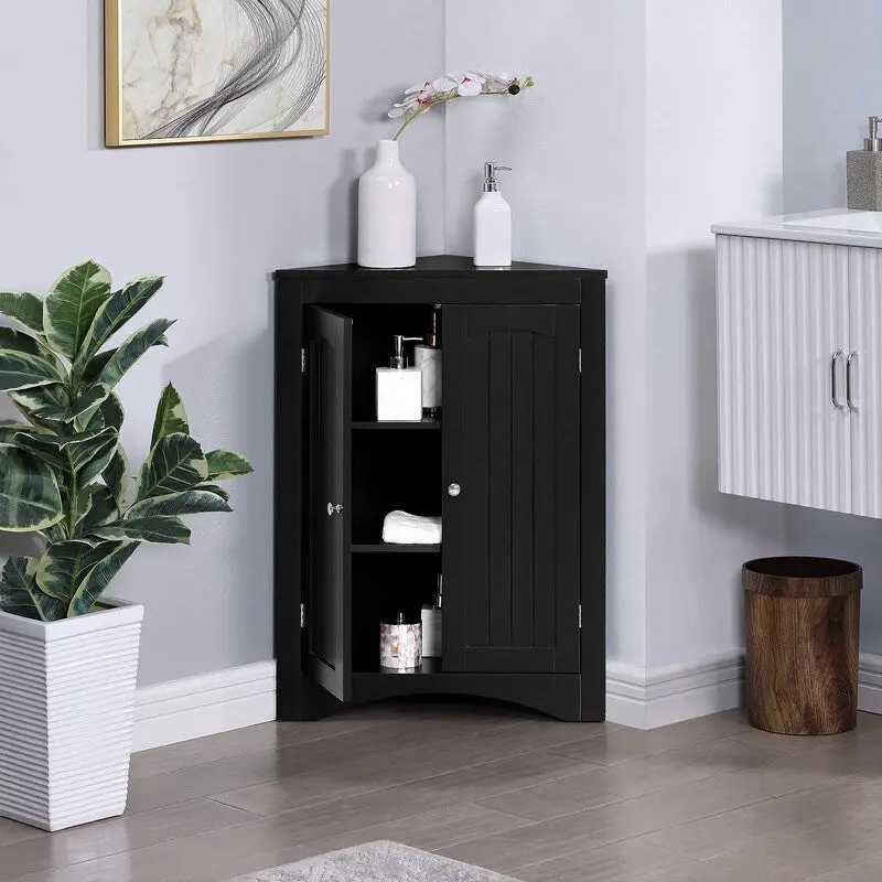 sideboard cabinet,corner cabinet,Bathroom Floor Corner Cabinet with Doors and Shelves, Kitchen, Living Room