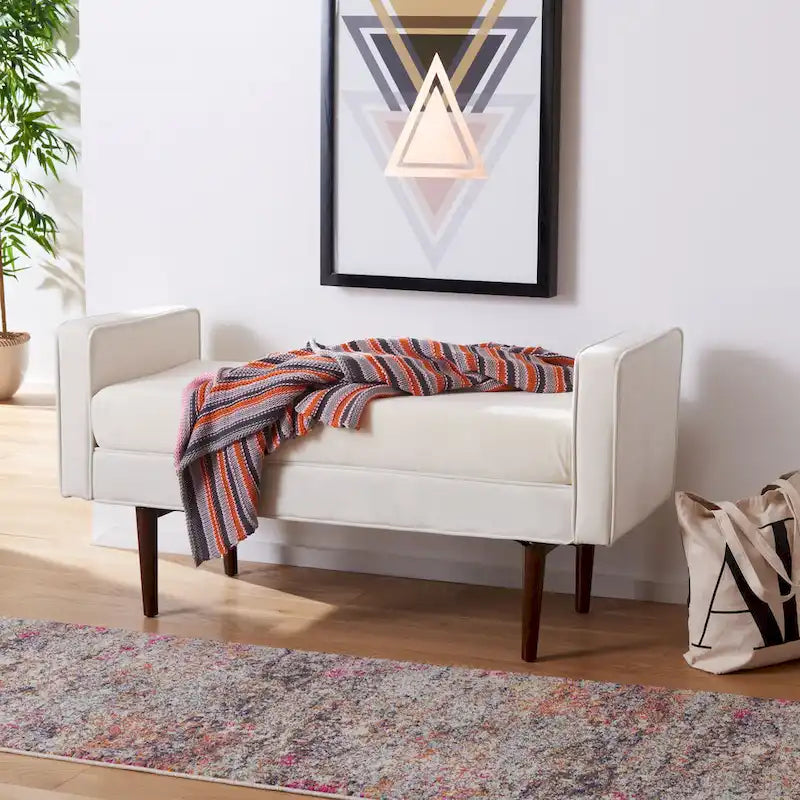 Mid-Century Modern 25-inch Bench - 49 W x 18 L x 25 H - 49Wx18Dx25H