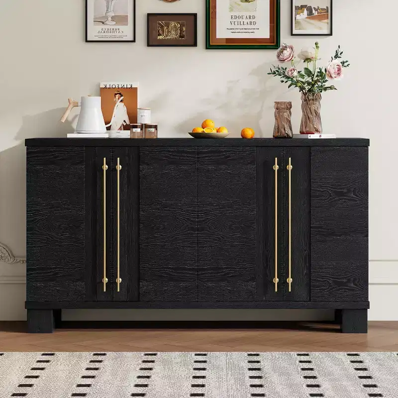Okak Modern Sideboard Cabinet, Bufft Cabinet with 4 Doors and 4 Shelves, Storage Cabinet for Living Room, Dining Room, Kitchen