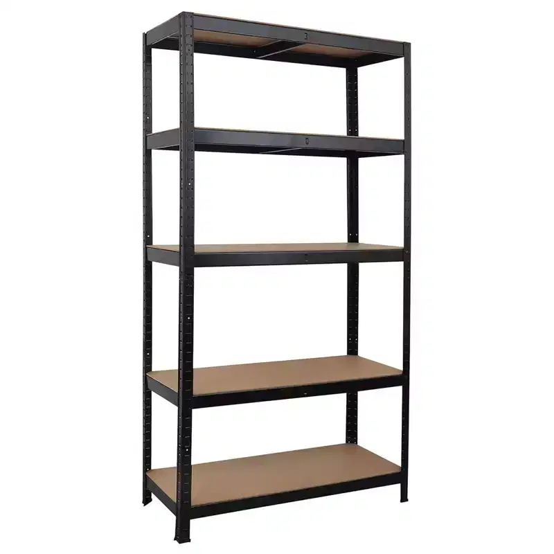 5-Tier Metal Storage Rack, Silver, Adjustable Shelving, 1-Person Setup