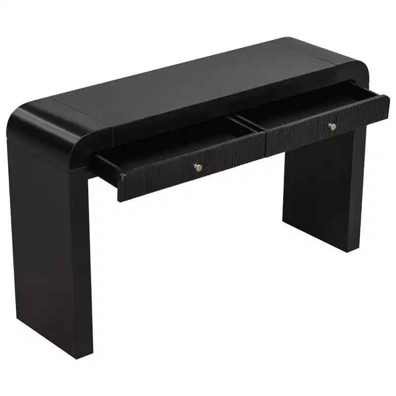Whisen Rustic Console Table Entryway Table Side Table with Fluted Drawer Front