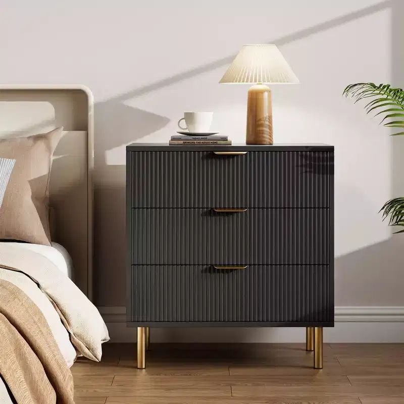 3/5/6 Drawer Dresser for Bedroom with Gold Handles, Modern Wooden Chest of Drawers and Storage Organizer for Living Room, Entryway, or Hallway
