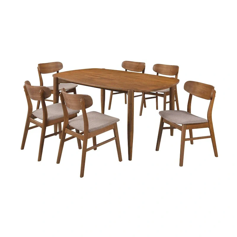 Walnut Solid Wood Dining Table and Chairs