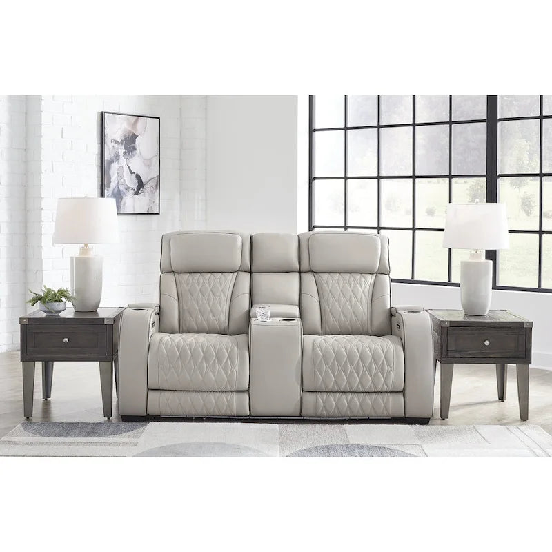 Gray Power Reclining Loveseat with Console - 75W x 40D x 44H