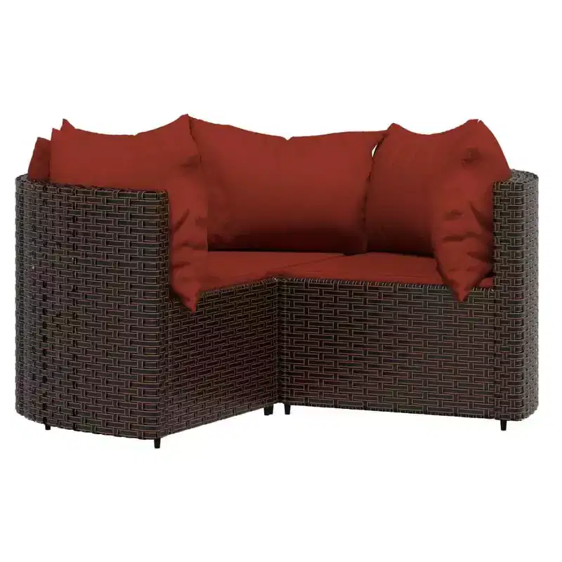 vidaXL Patio Furniture Set Modern Lounge Set with Cushions Poly Rattan