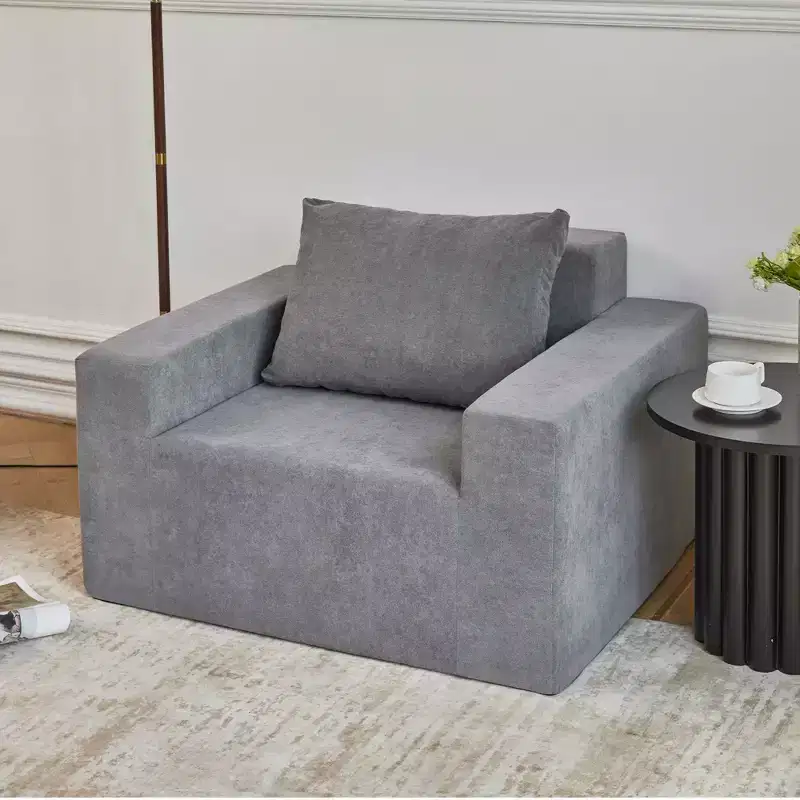 Okak Bean Bag Chair, Large Lazy Sofa Chair Bean Bag Sofa with High-Density Foam and Pillow for Adults, Modern Lounge Chair for Living Room