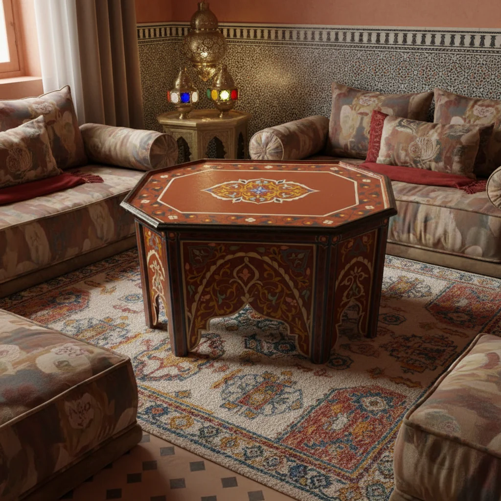 Multicolored Wood Coffee Table