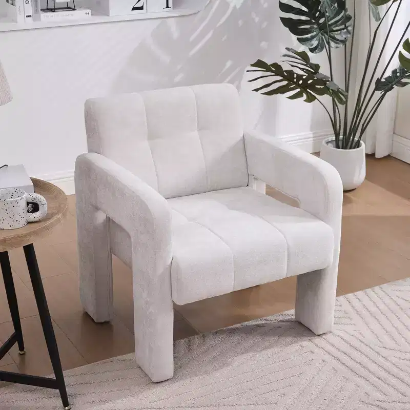 TUYOHW Modern Accent Armchair,Chenille Upholstered Single Sofa Chair with Padded Armrests,Lounge Chair Living Room,Bedroom,Office,500 lbs Capacity
