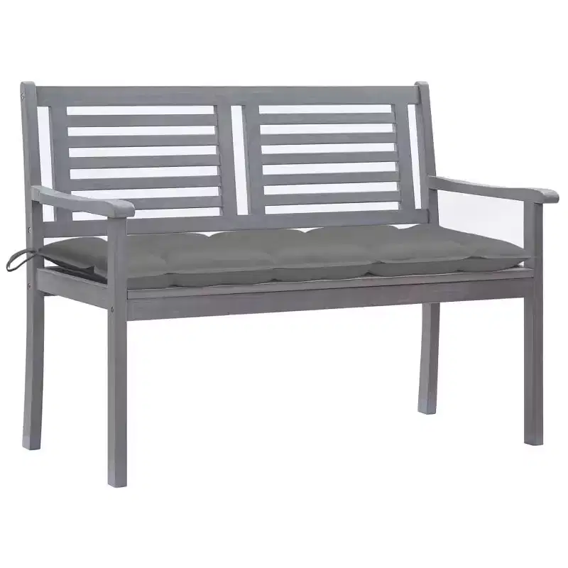 vidaXL Bench Grey Solid eucalyptus wood Medium Durable Garden Bench