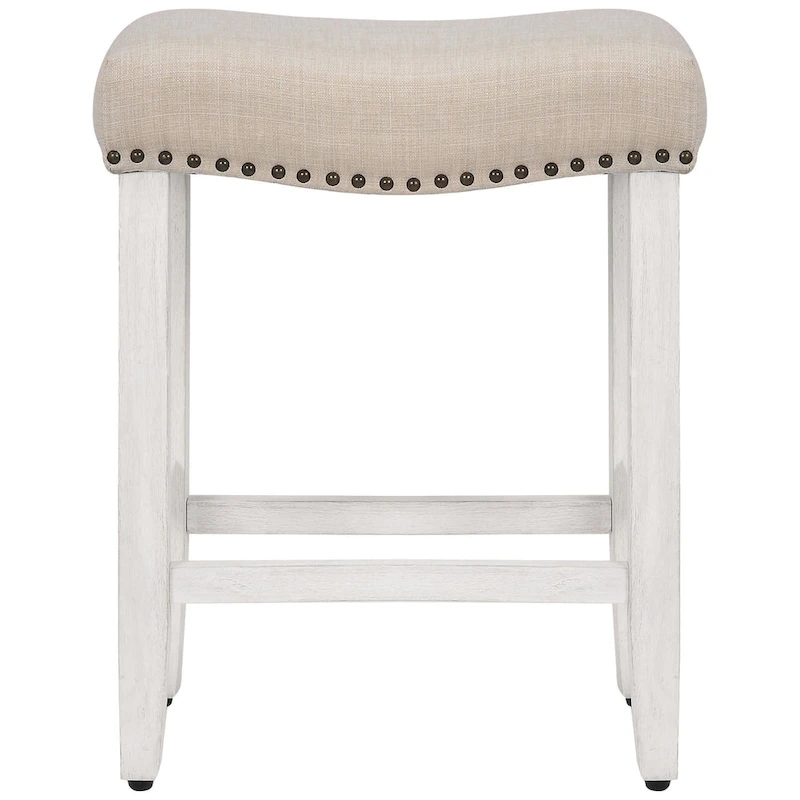 Jameson Upholstered Polyester Antique White 24 Inch Counter Stool