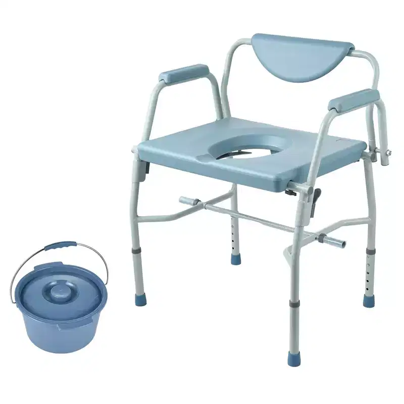 Bedside Commode Chair with Drop-Down Arms, 1000 lbs Capacity, 5-Level Height