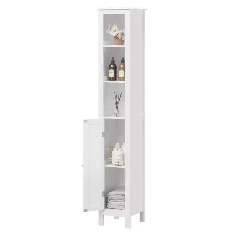 sumyeg 66.92 in Slim Tall Bathroom Cabinet with Adjustable Shelves and 1 Door