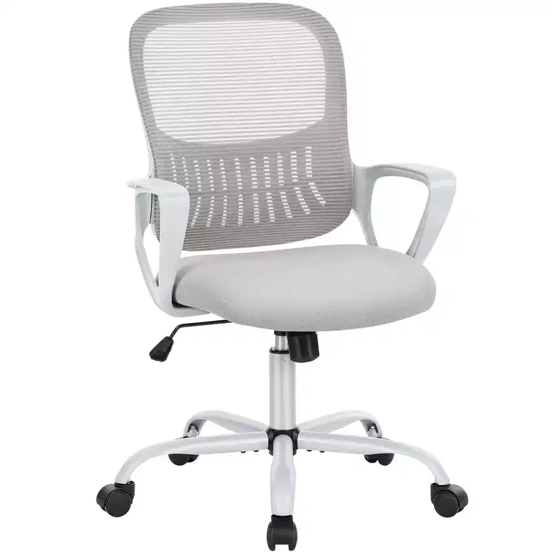 Bestier Office Task Chair with Metal Frame and Lumbar Support Ergonomic Adjustable Computer Desk Chair with Padded Armrest
