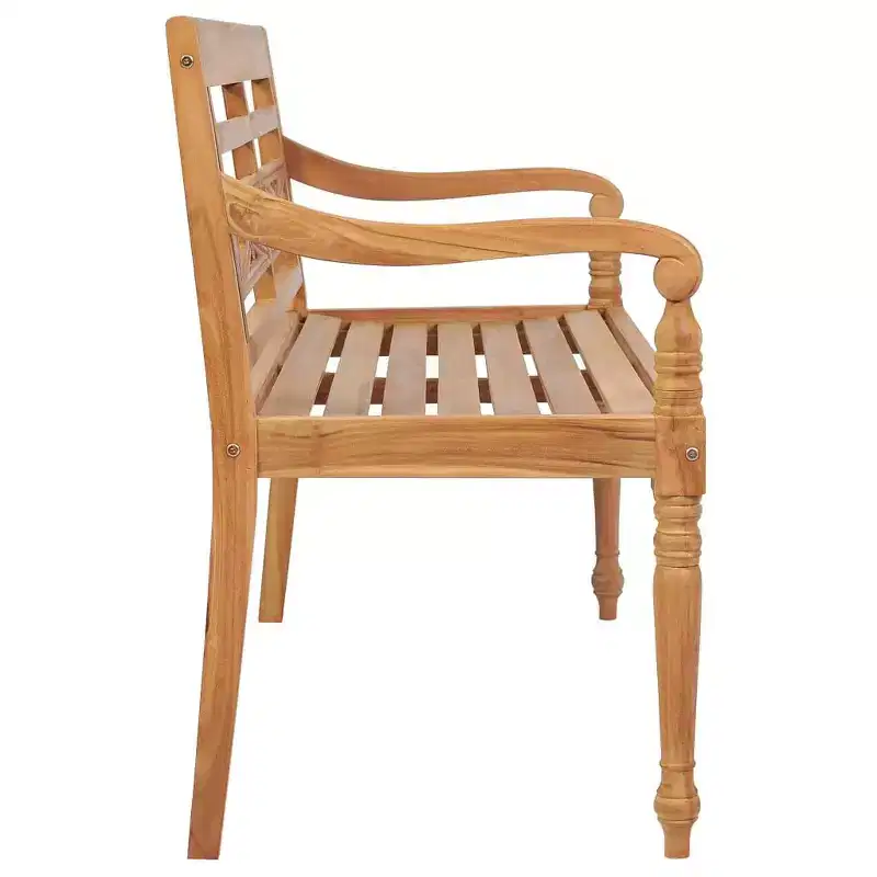 vidaXL Batavia Bench Garden Bench Patio Loveseat with Cushion Solid Wood Teak