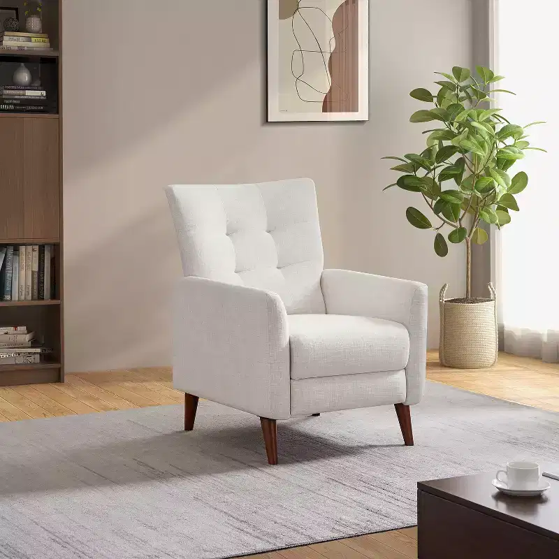 Ivory / Mustard / Navy Manual Recliner Chair for 1