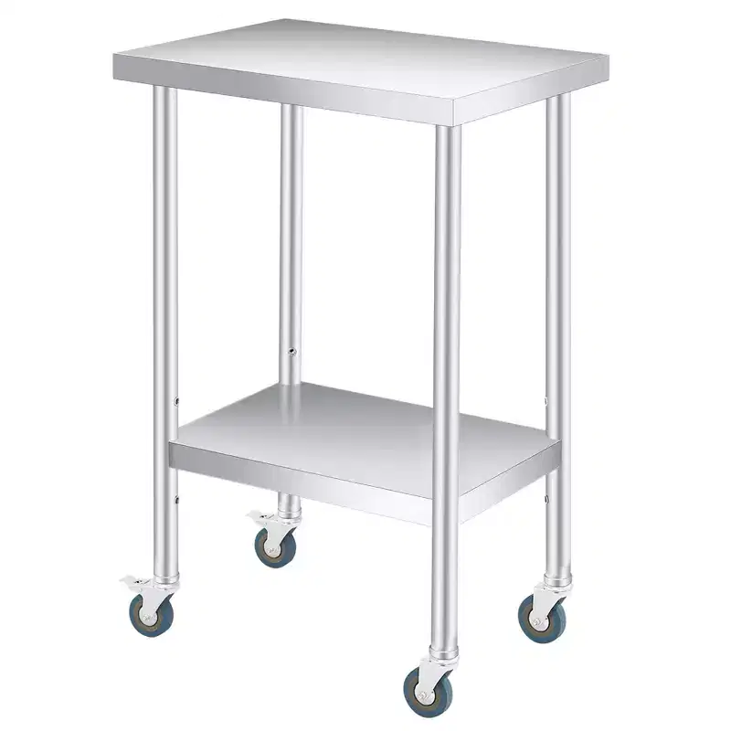 Stainless Steel Table for Prep & Work, Commercial Heavy Duty Prep Table with Adjustable Undershelf for Restaurants
