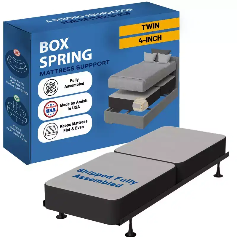 4-Inch Fully Assembled Wood Split Low Profile Traditional Box Spring/Foundation for Mattress