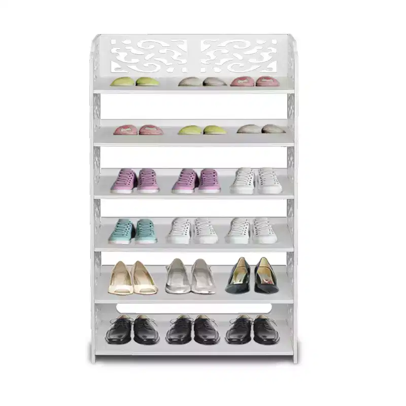 6-Tier White Wood Shoe Rack, 24.21