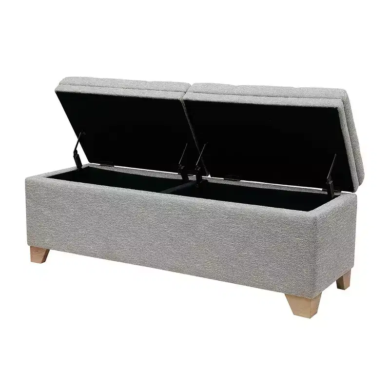 Okak Modern Tufted Button Lift-Top Ottoman Bench with 2 Close Storage,Upholstered Shoe Bench Storage Bench for Bedroom,Entrance