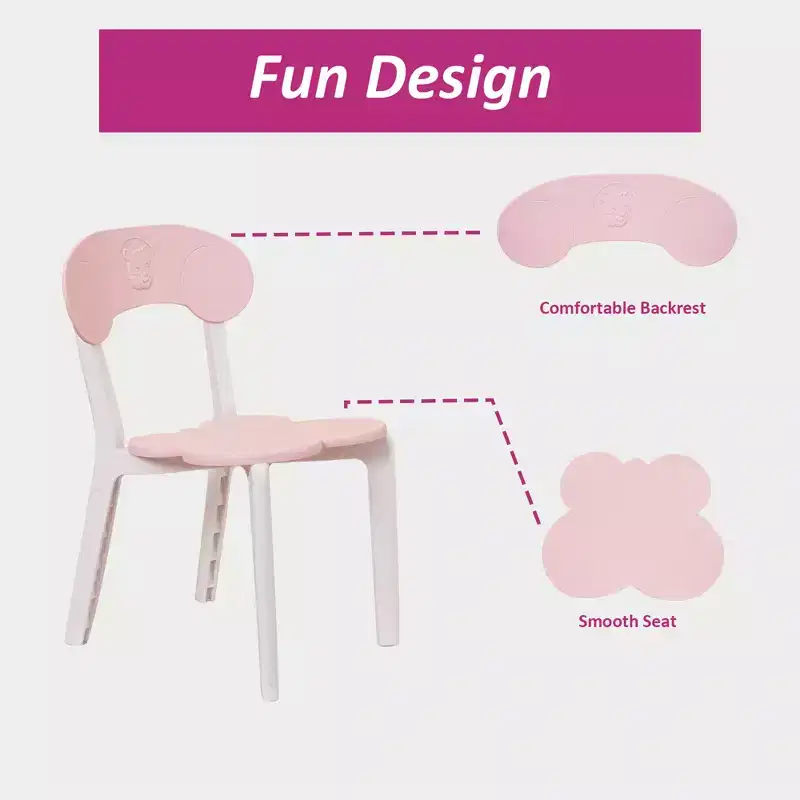 Presence Kids Table and Chair Set, 3 Piece Toddler Table and Chair Set, Plastic Children Activity Tablefor
