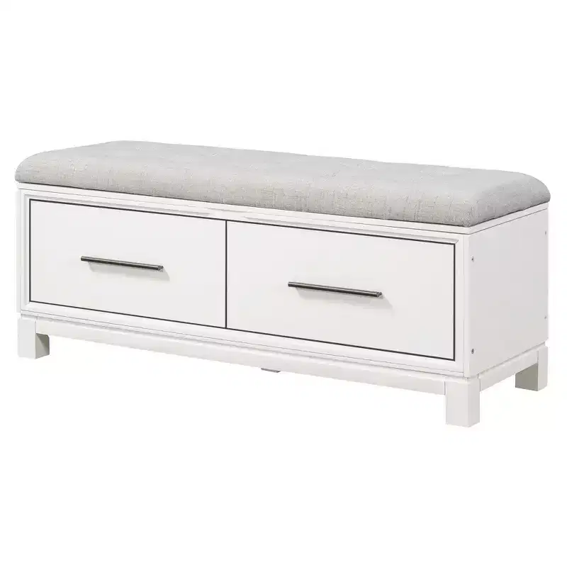 Shoe Bench with Removable Cushion, Entryway Bench with Hidden Storage for Living Room, Entryway and Hallways, White