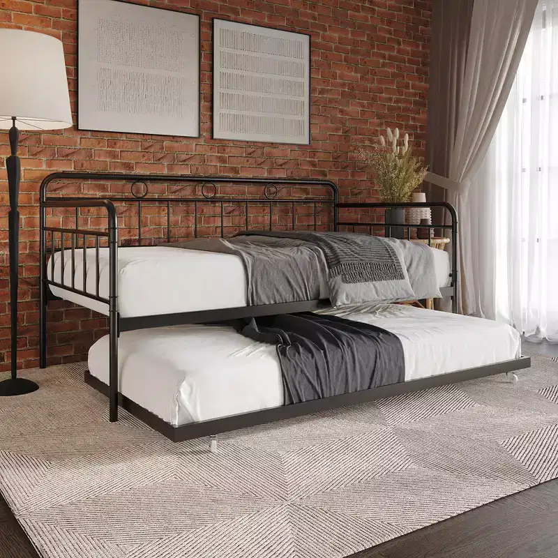 Twin Size Metal Daybed With Trundle