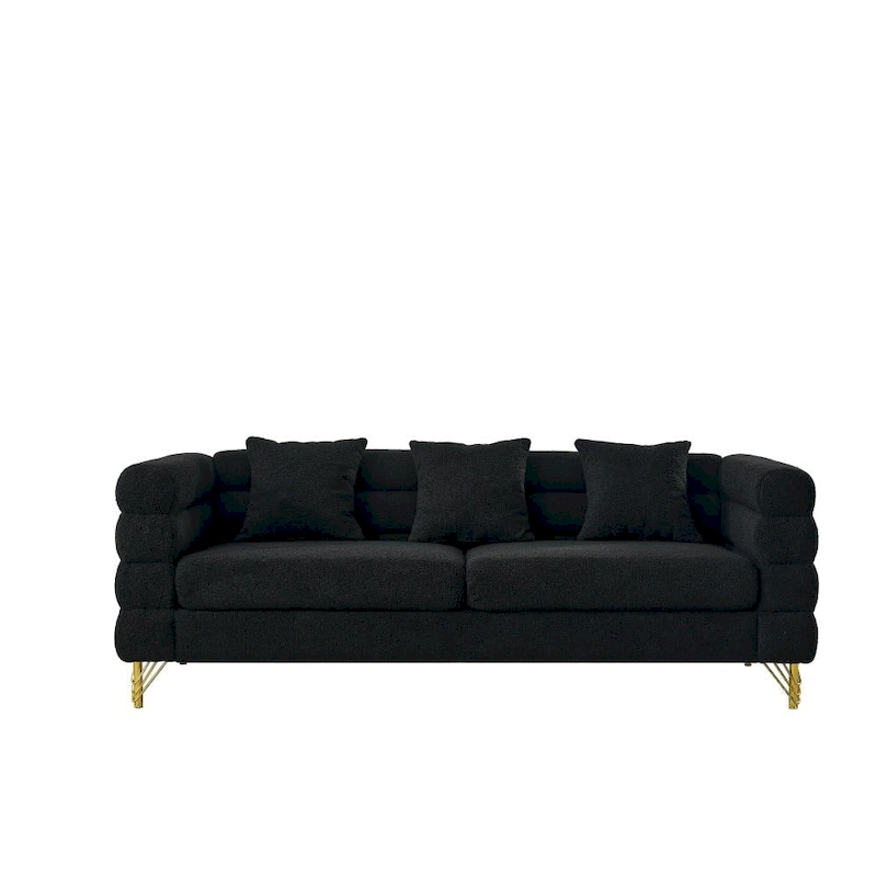 Fabric 3-seater Sofa with 3 Pillows