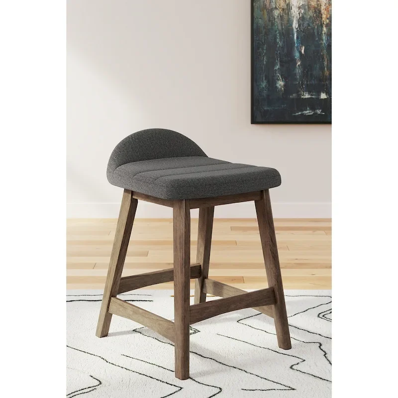 Signature Design by Ashley Lyncott Upholstered Counter Height Bar Stool (Set of 2) - 19W x 20D x 29H