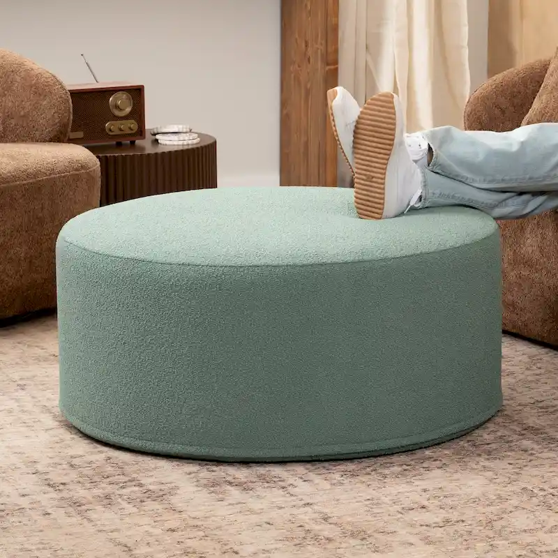 Jaxx Candler Round Couch Ottoman Large Coffee Table & Foot Rest
