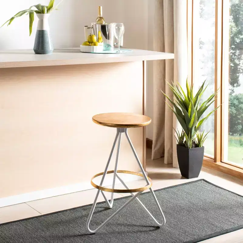 Counter Stool - Gold/White