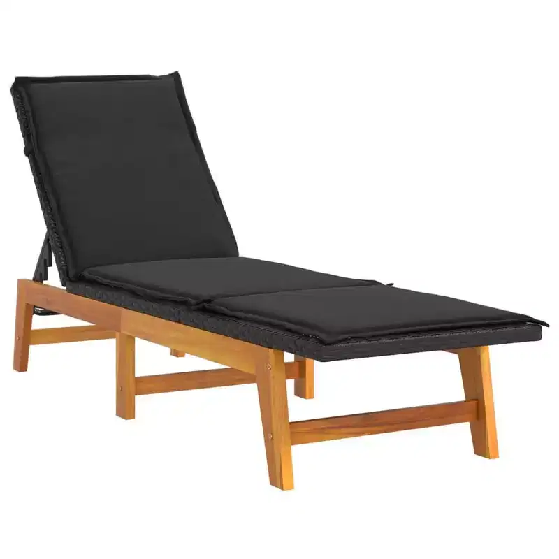 vidaXL Garden Lounge Set Black and brown PE rattan Standard