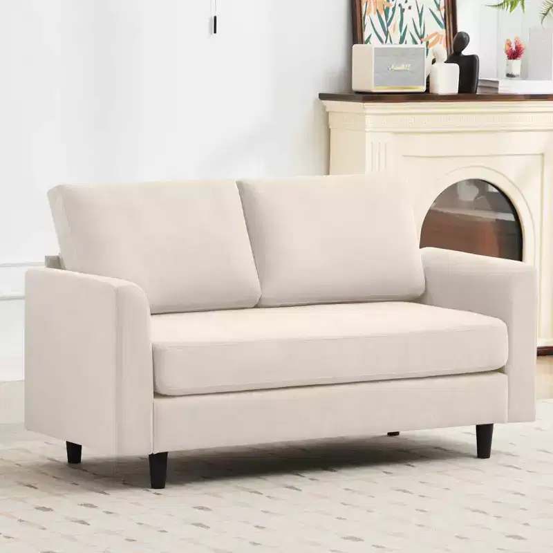 Hyleory Cozy Comfort Loveseat for Living Room, Small Space, Office, Apartment, Breathable Soft Fabric Sofa