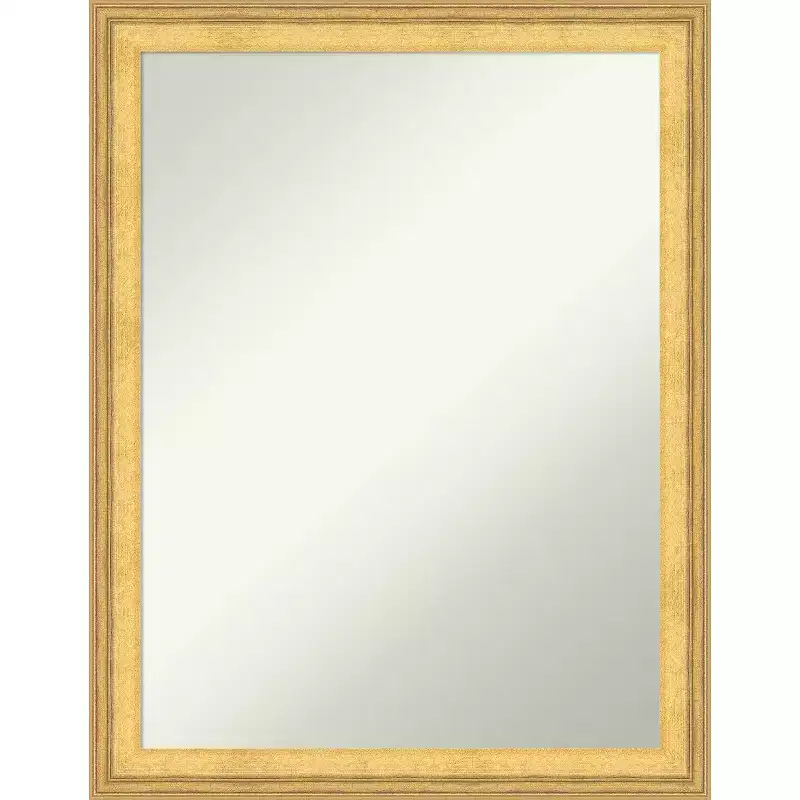 Amanti Art Owen Gold Non-Beveled Wood Framed Bathroom Vanity Wall Mirror