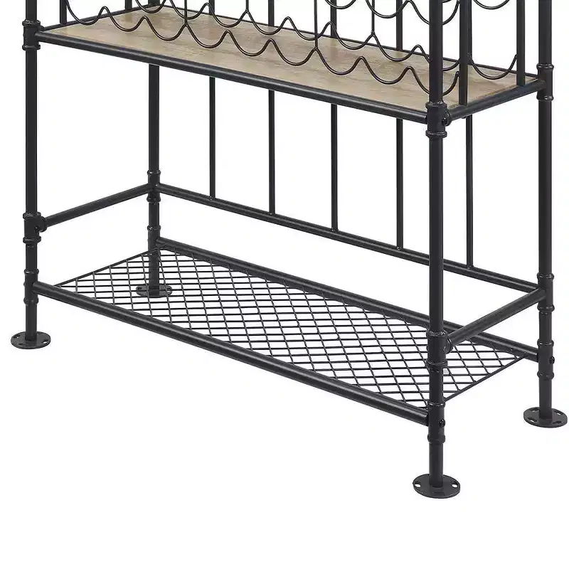 Edina 39" Wine Racks Oak and Sandy Black - Acme Furniture