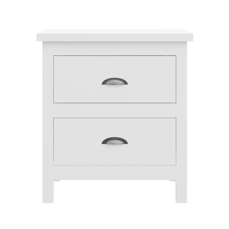 Yes4wood Nightstand with Drawers, Solid Wood