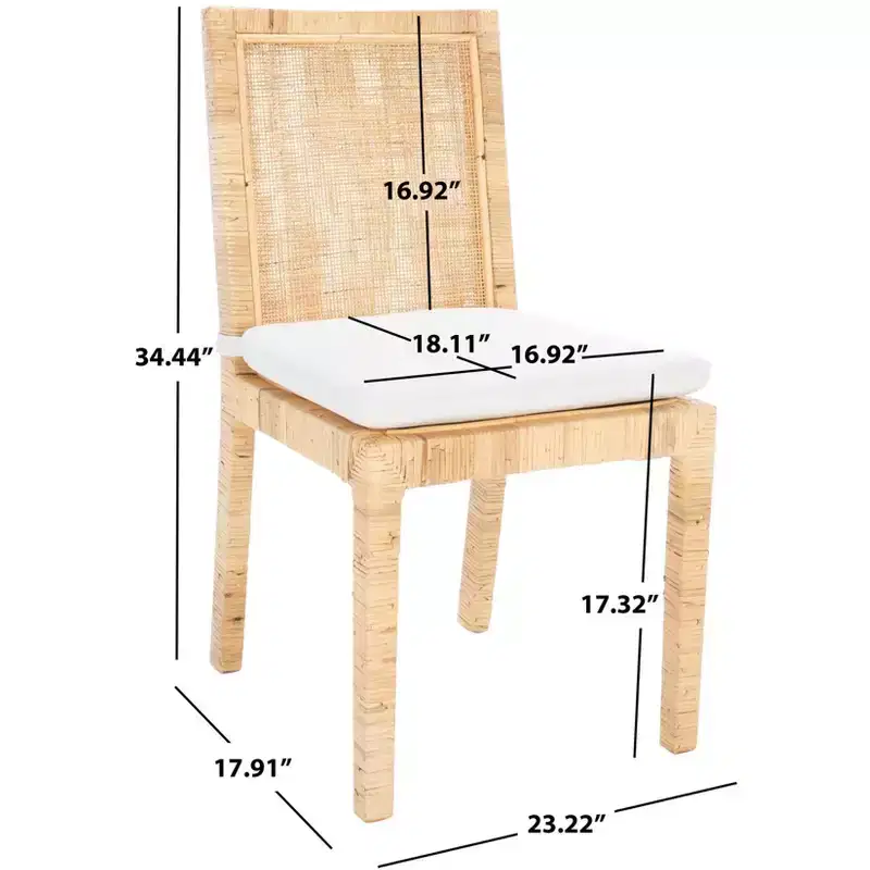 Tojo Cane Dining Chair W/ Cushion (Set of 2) - DCH6502 - Safavieh