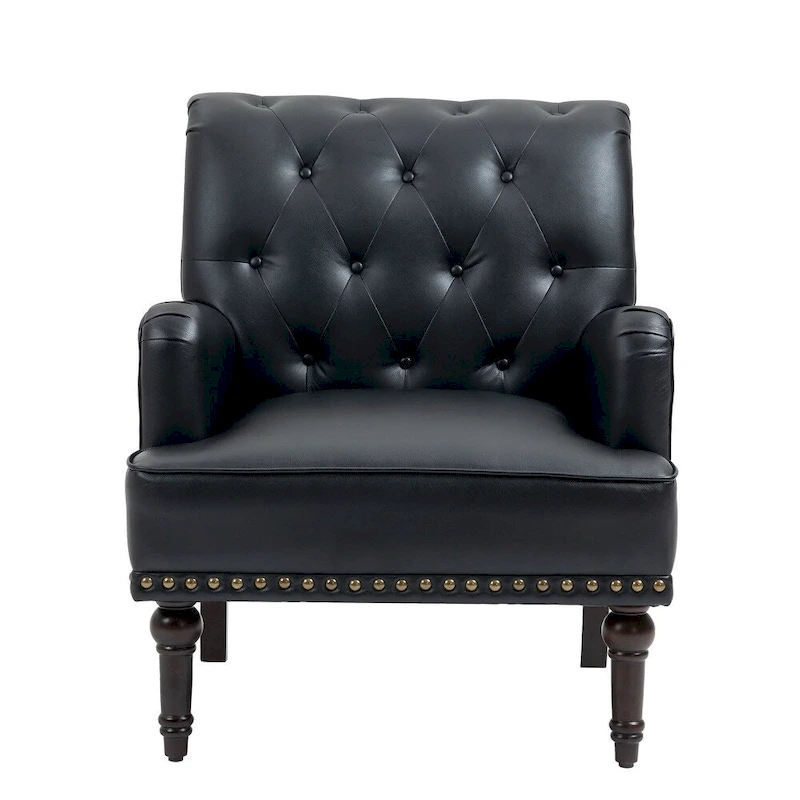 PU Leather Living Room Accent Chair with Tufted Back