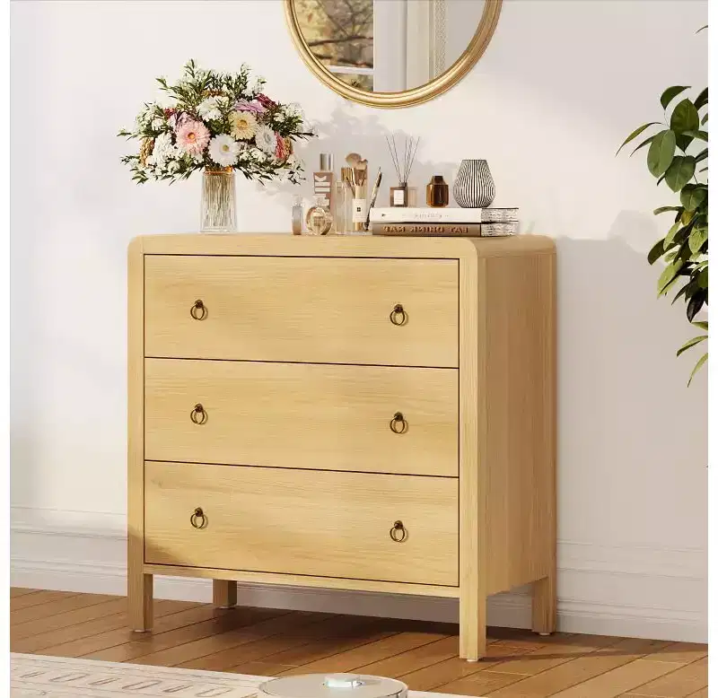 3 Drawer Dresser for Bedroom, Modern Closet Dressers Chest of Drawers, Wood Clothes Storage Dresser Chest for Living Room Hallway Closet
