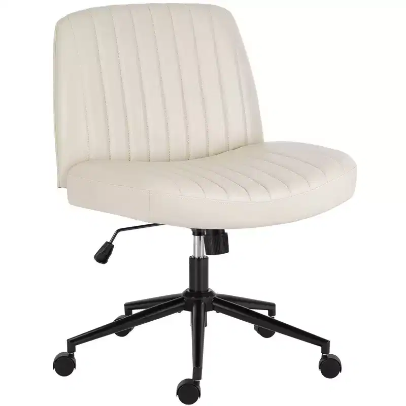 JIONJOY Criss Cross Chair Legged Office Desk Chair with Wheels| Beige